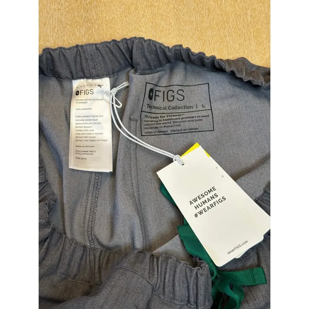 NWT Figs‎ Pisco Basic Scrub Pants GRAPHITE Size Large